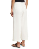 Rowe Wide-Leg Culotte Trousers, White