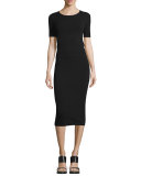 Short-Sleeve Round-Neck T-Shirt, Black