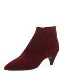Suede Kitten-Heel Bootie