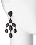 Floating Crystal Chandelier Earrings, Jet
