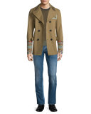 Straight-Leg Denim Jeans, Light Blue