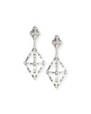 Proxima Baguette Crystal Drop Earrings, Silver