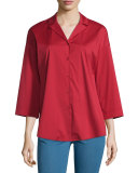Analeigh Bracelet-Sleeve Blouse, Red Rock