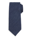 Textured Chambray Silk Tie, Denim