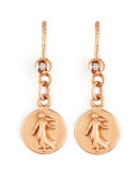 Goddess 18k Rose Gold Petite Coin Earrings