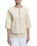 Sabina Embossed Leather Jacket 