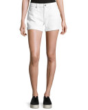 Emma Cuffed Denim Bermuda Shorts, Optic White