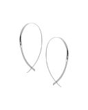 Large 14K Flat Curved Hoop Earrings