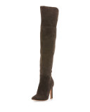 Bentlee Suede Over-the-Knee Boot, Graphite