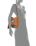 Utopia Appliqué Hobo Bag, Camello