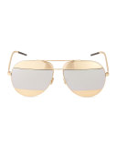 DiorSplit Two-Tone Metallic Aviator Sunglasses