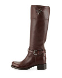 Cervo Antik Logo Riding Boot, Brown (Caffee)