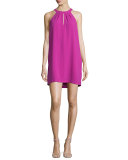 Tristyn Sleeveless Keyhole Dress, Magenta