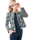 Marcy Zip-Front Printed Jacket