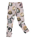 Niki Melange Bunny Dots Leggings, Pink, Size 3-8