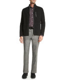 Flat-Front Cashmere-Blend Trousers, Gray