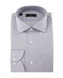 Gold Label Milano Mini-Houndstooth Dress Shirt, Gray