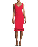 Cobie Tiered-Hem Jersey Dress, Passion