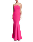 Strapless Structured Mermaid Gown, Peony