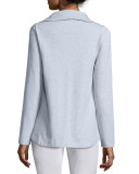 Snap-Front Long Jacket W/Pockets, Dark Pearl