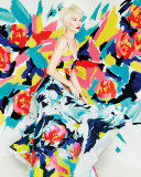 Sleeveless V-Neck Floral-Print Gown, Multi Colors