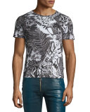 Eagle-Print Short-Sleeve T-Shirt, Black