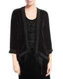 Talvia Embroidered Velvet Bolero Jacket