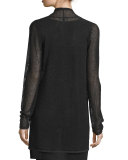 Pointelle Long Tencel® Cardigan, Ash/Black