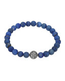 Matte Lapis Beaded Bracelet with Magnetic Clasp