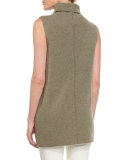 Leona Sleeveless Funnel-Neck Sweater, Dark Pear