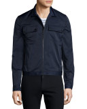Tech Zip-Up Shirt Jacket, Navy