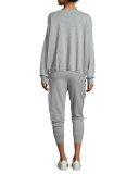 Cotton-Blend Relaxed Jogger Pants, Gray