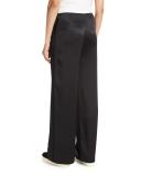 Fluid Wide-Leg Pants, Black