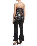 Floral-Print Handkerchief-Hem Top, Vintage Floral