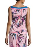 Printed Sleeveless V-Neck Top, Pink/Multi