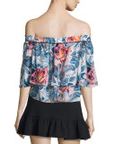 Vanessa Off-The-Shoulder Floral-Print Top, Multi Colors