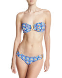 Elba Mosaic-Print Bandeau Bikini Swim Bottom, Multicolor