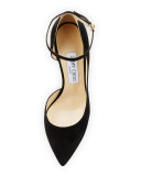 Lucy Half-d'Orsay Suede Pump, Black