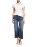 Le Capri Crop Wide-Leg Jeans, Plum Beach