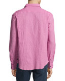 Seersucker Sport Shirt, Berry