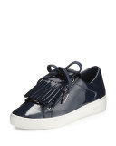Keaton Kiltie Faux-Patent Sneaker, Navy