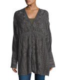 Cam Long-Sleeve Embroidered Tunic 