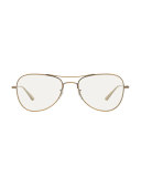 Executive Suite Photochromic Aviator Sunglasses, Gold/Clear
