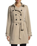Belted Tech-Fabric Trenchcoat