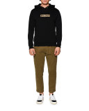 Sequin-Logo Hooded Sweatshirt, Black/Gold