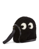Shearling Fur Ghost Crossbody Bag, Black