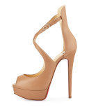 Marlenalta Leather 150mm Red Sole Pump, Nude