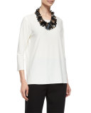 3/4-Sleeve Stretch-Knit Top