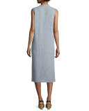 Sleeveless Linen Scoop-Neck Tank Dress
