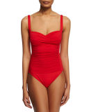 Mio Ruched Sweetheart One-Piece Swimsuit, Periwinkle